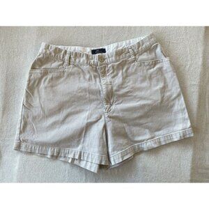 Women's Lee Casuals Khakis Shorts Size 16M Beige Slash Pockets Cotton Spandex